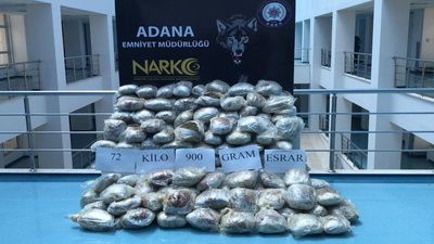 Adana'da 72 kilo uyuşturucu ele geçirildi